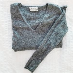 Aritiza Babaton I Heather Grey V Neck Wool Sweater Top